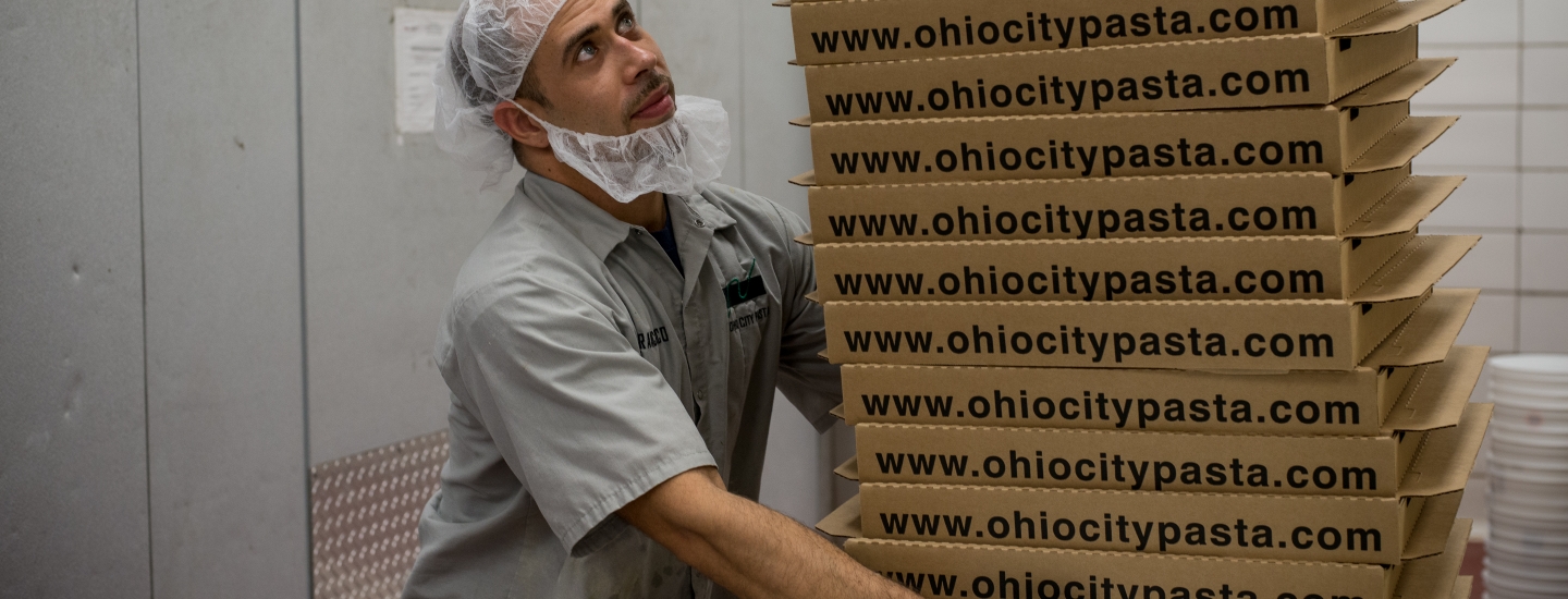 Ohio City Pasta boxes